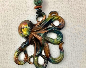 Octopus Necklace - Copper Kraken Pendant - Octopus Jewelry - Kraken Jewelry - Layering Necklace - Steam Punk - Pirate Necklace