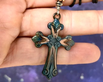 Cross Necklace - Copper Cross Necklace - Cross Jewelry - Christian Gift - Religious Jewelry - 7th Anniversary Gift - Christian Jewelry
