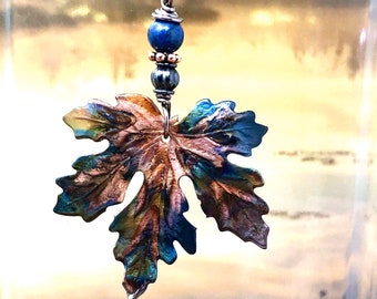 Maple Leaf Necklace - Copper Leaf Pendant Necklace - Leaf Jewelry - Layering Necklace - Nature Jewelry - Maple Adjustable Necklace
