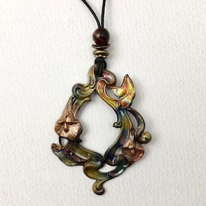 Cala Lily Necklace - Copper Lilies Pendant - Flower Necklace - Peace Lillies - Copper Lily - Nature Jewelry - Adjustable Necklace