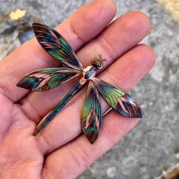 Dragonfly Pin - Copper Dragonfly Pin - Dragon Fly Jewelry - Copper Dragonflies - Dragonfly Memorial Gift - Insect Pin - Bug Jewelry