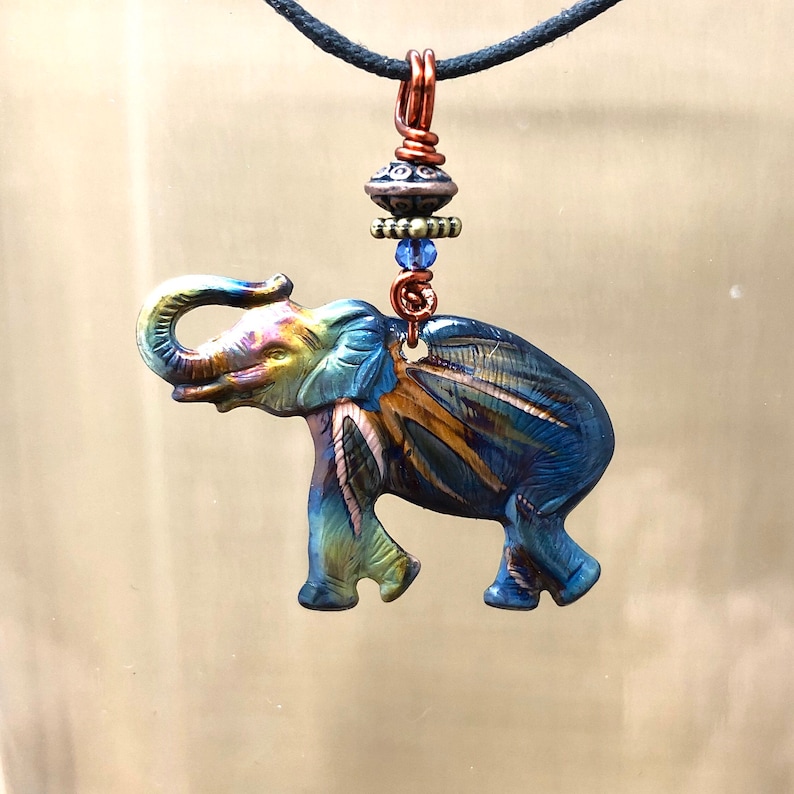 Elephant Necklace Copper Pendant Necklace Elephants Etsy