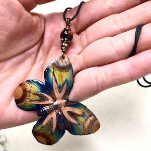 Butterfly Necklace - Copper Butterfly Pendant - Butterflies Necklace - Butterfly Jewelry - 7th Anniversary Gift- Butterflies Jewelry