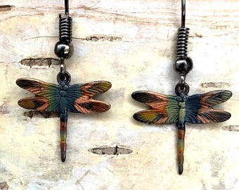 Dragonfly Earrings - Copper Dragonflies -Copper Dragonfly Earrings - Dragonfly Gift - Dragonfly lover -Nature Jewelry - Dragonfly Jewelry
