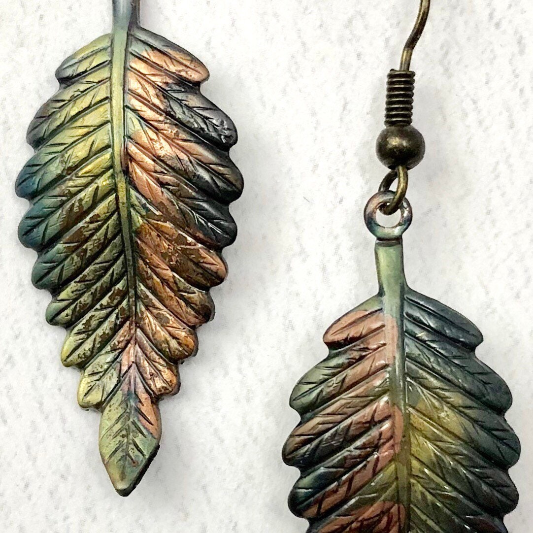 Fern Leaf Earrings Leaf Earrings Ferns Jewelry Copper Etsy