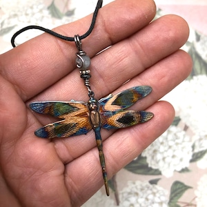 Dragonfly Necklace - Copper Pendant Necklace - Nature Jewelry - Adjustable Necklace - Garden Dragonflies Jewelry - Layering Necklace