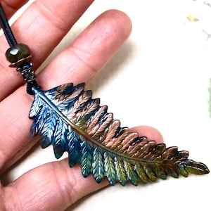 Leaf Necklace - Fern Pendant Necklace - Copper Leave LearJewelry - Fern Leaf Jewelry - Fern Necklace - 7th Anniversary