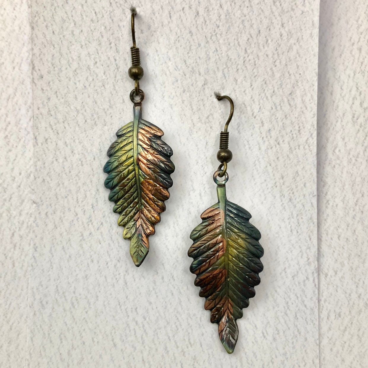 Fern Leaf Earrings Leaf Earrings Ferns Jewelry Copper Etsy