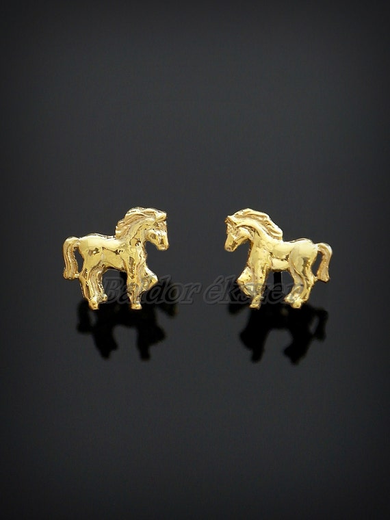 GORGEOUS GALLOPING HORSE PONY EARRINGS IN PRETTY ORGANZA GIFT BAG * BRAND NEW 