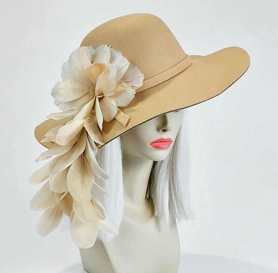 Vtg 70\'s Wedding Hat Vintage Wide Brim Lace Wedding Hat with Veil 1970s by JayaLee main image 2