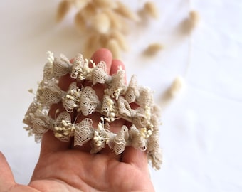 Lovely beige bows newborn headband. Beige bows newborn tieback photography props.