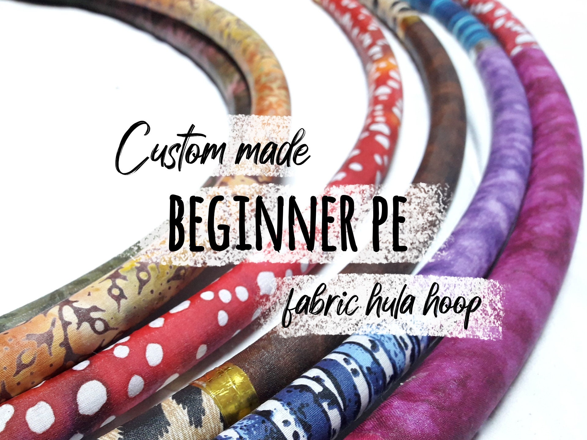 CUSTOM hoop: PE beginner fabric hula hoop for adults, fitness hula hoop, PE fabric covered hoop, beginner hula hoop. Handmade by order.