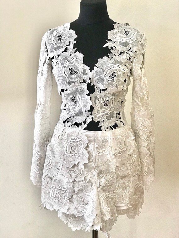lace wedding suit