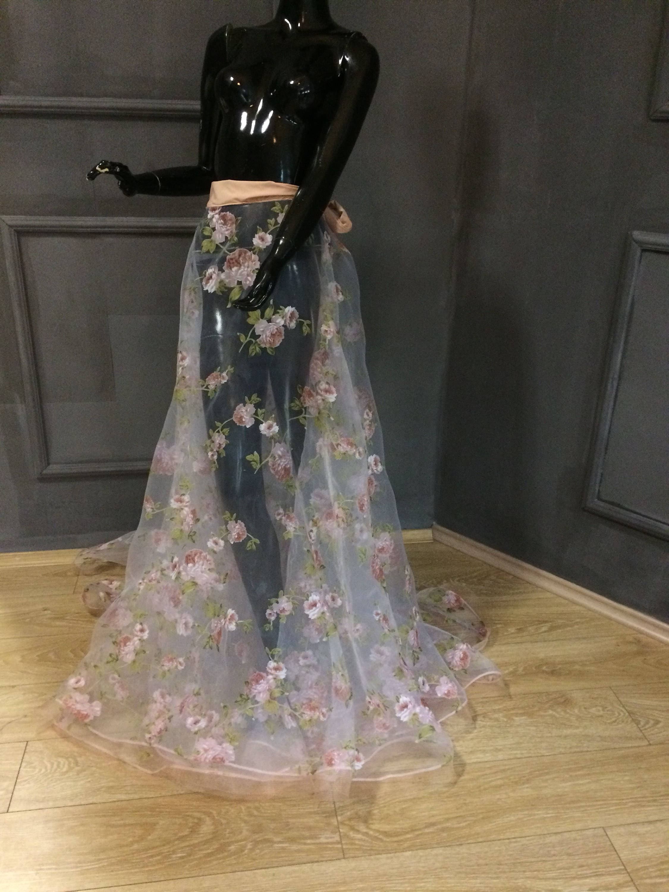 organza floral skirt and top