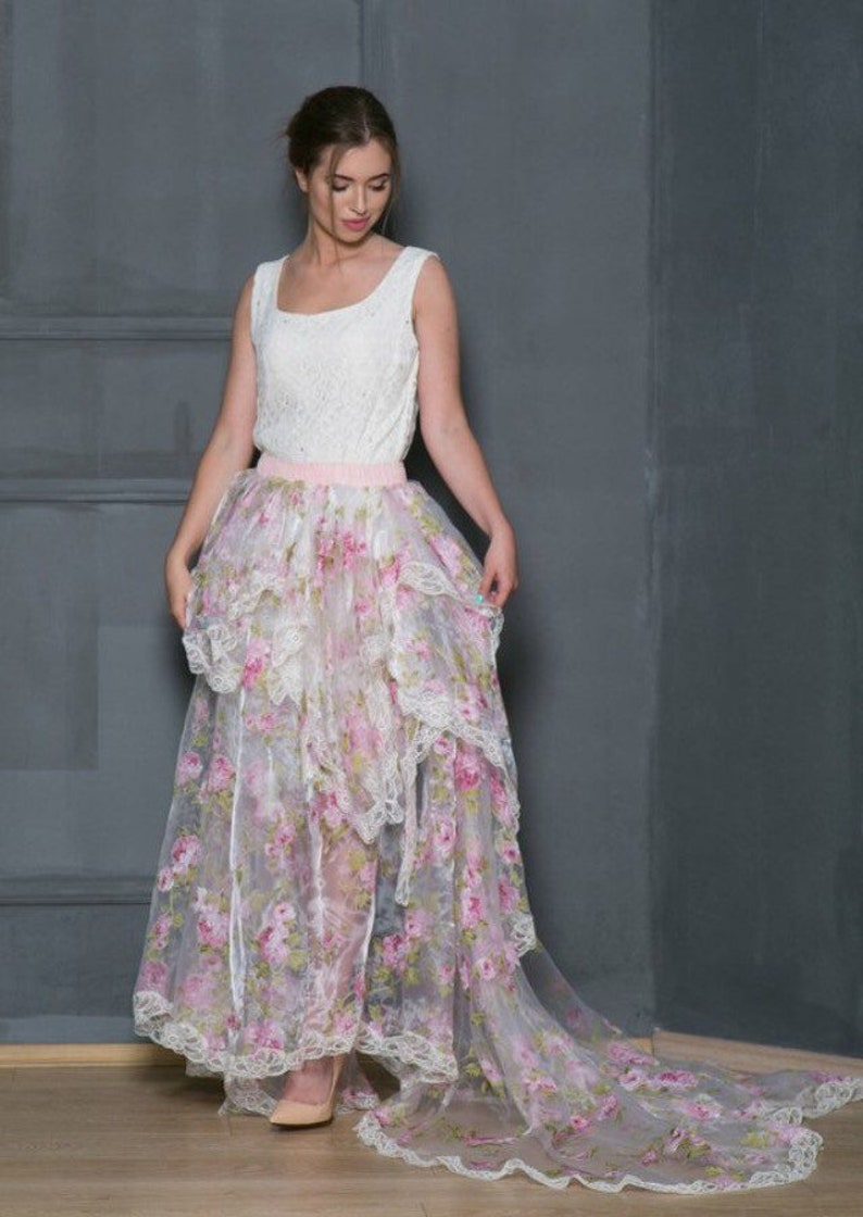 organza detachable skirt