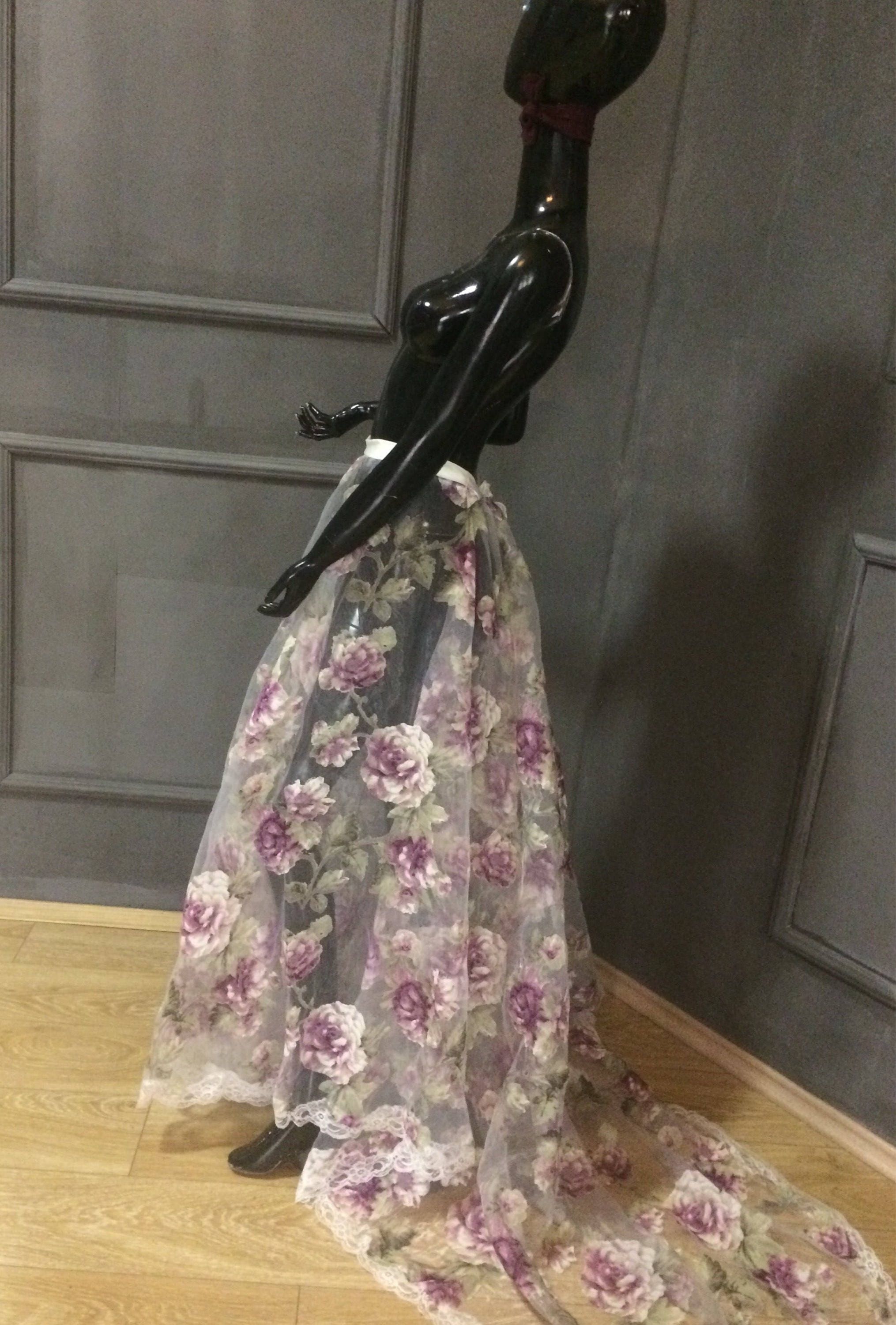 organza floral skirt and top