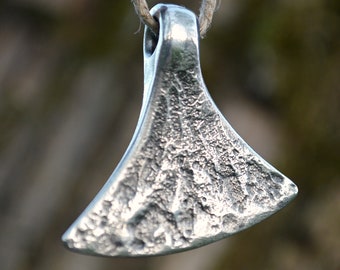 Viking axe pendant, hand forged / Barbarian axe necklace, blacksmith made