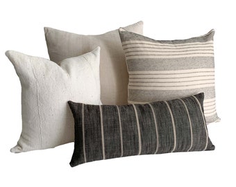 Studio Pillows | Modern Farmhouse Pillow Combination #4 | Striped Pillows