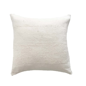 White Mud Cloth Pillow Cover, Boho Lumbar, Authentic African Textile