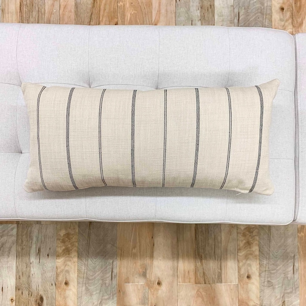Stripe Lumbar Pillow Etsy