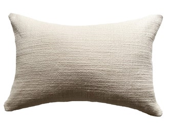 Off White Woven Textile, Textured Pillow Cover, Long Lumbar Pillows, Many Sizes, Studio Pillows