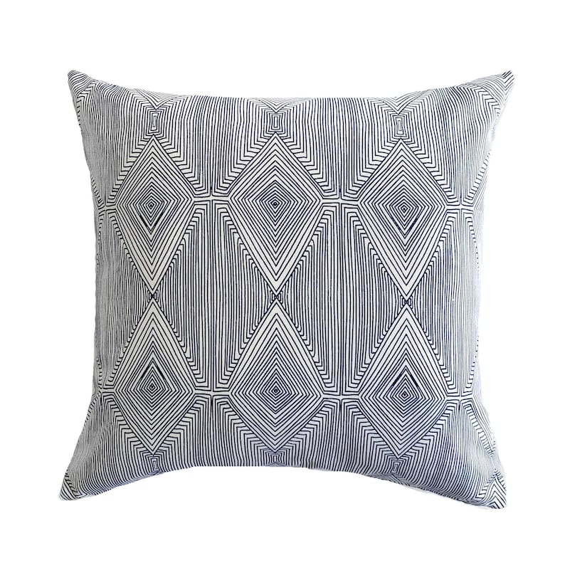 Blue Tribal Pillow Cover EVERETT Navy Blue Pillow Cover Etsy