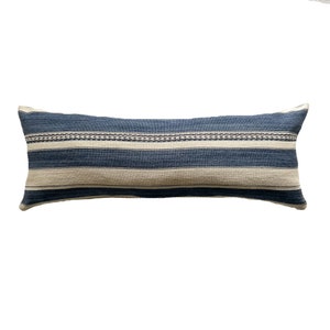 14x36 Blue Woven Pillow Cover, 14x36 Lumbar Pillow, Southwestern Pillows