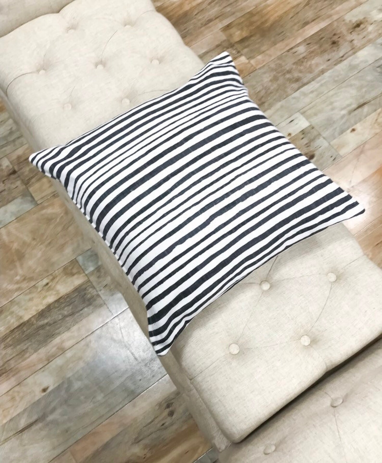 Black Striped Pillow Cover DIEGO Black and White Striped Etsy