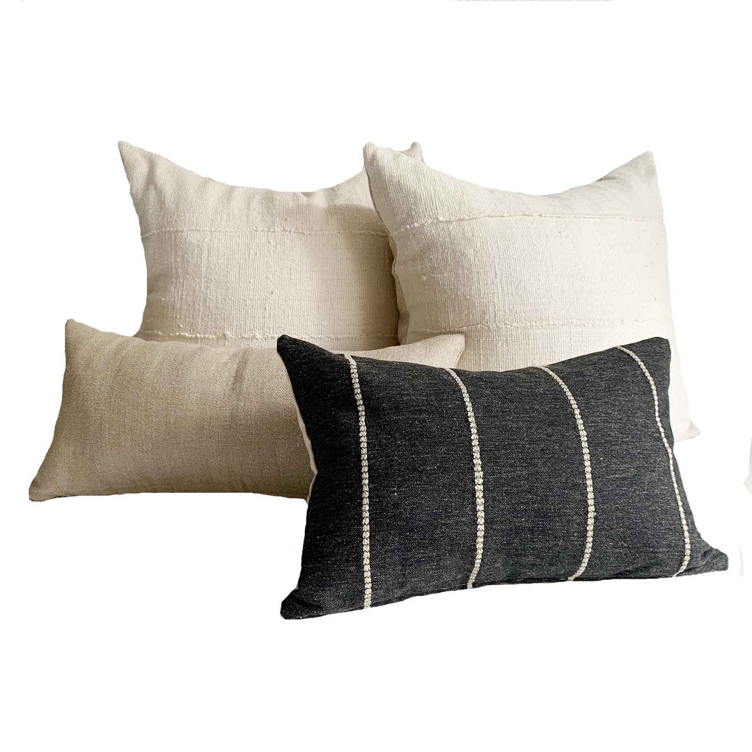 Studio Pillows | Modern Farmhouse Pillow Combination #10 | Striped ...