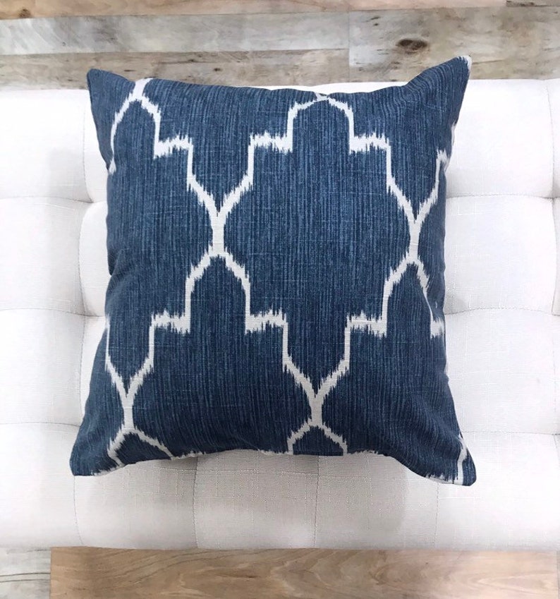 Ikat Pillow Cover Porter Navy Blue Ikat Pillow Cover Navy Etsy