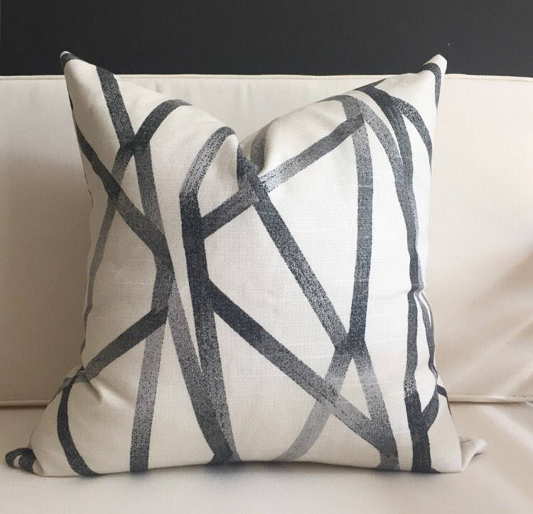 Pillow Cover Black and Beige Pillow Cover KENNEDY Etsy