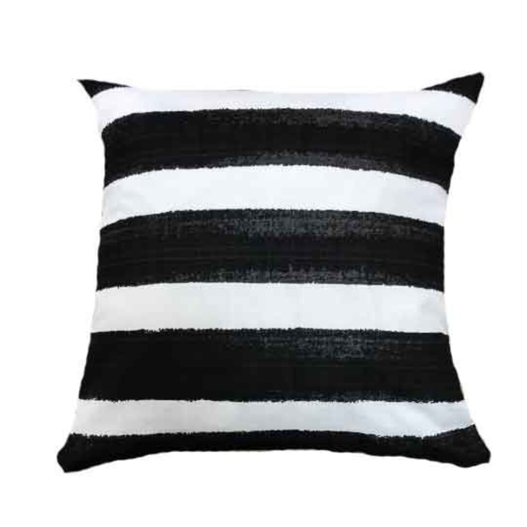 Striped Outdoor Pillow Cover Black and White Modern Outdoor Etsy Canada