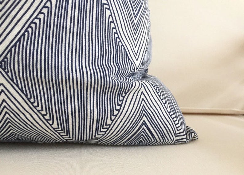 Blue Tribal Pillow Cover EVERETT Navy Blue Pillow Cover Etsy