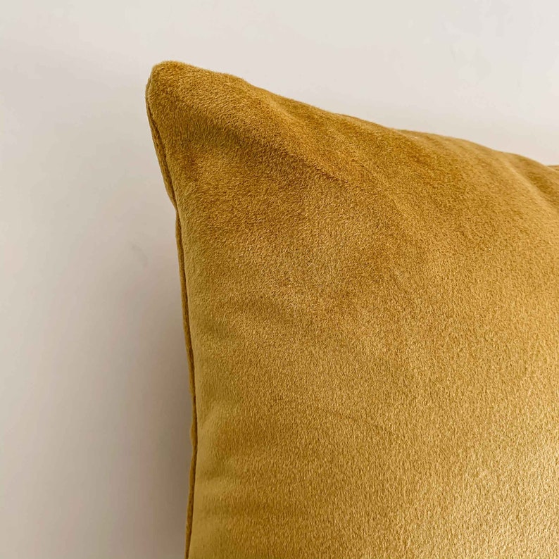 Mustard Yellow Velvet Pillow Yellow Pillows Yellow Lumbar Etsy