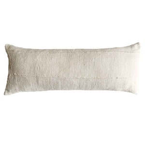 White Mud Cloth Lumbar Pillow, 14x36 Lumbar, Long Pillow For Bed, Many Sizes, Studio Pillows