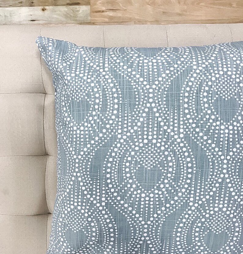 Farmhouse Pillow Cover CARTER Blue Pillow Cover Blue Ikat Etsy