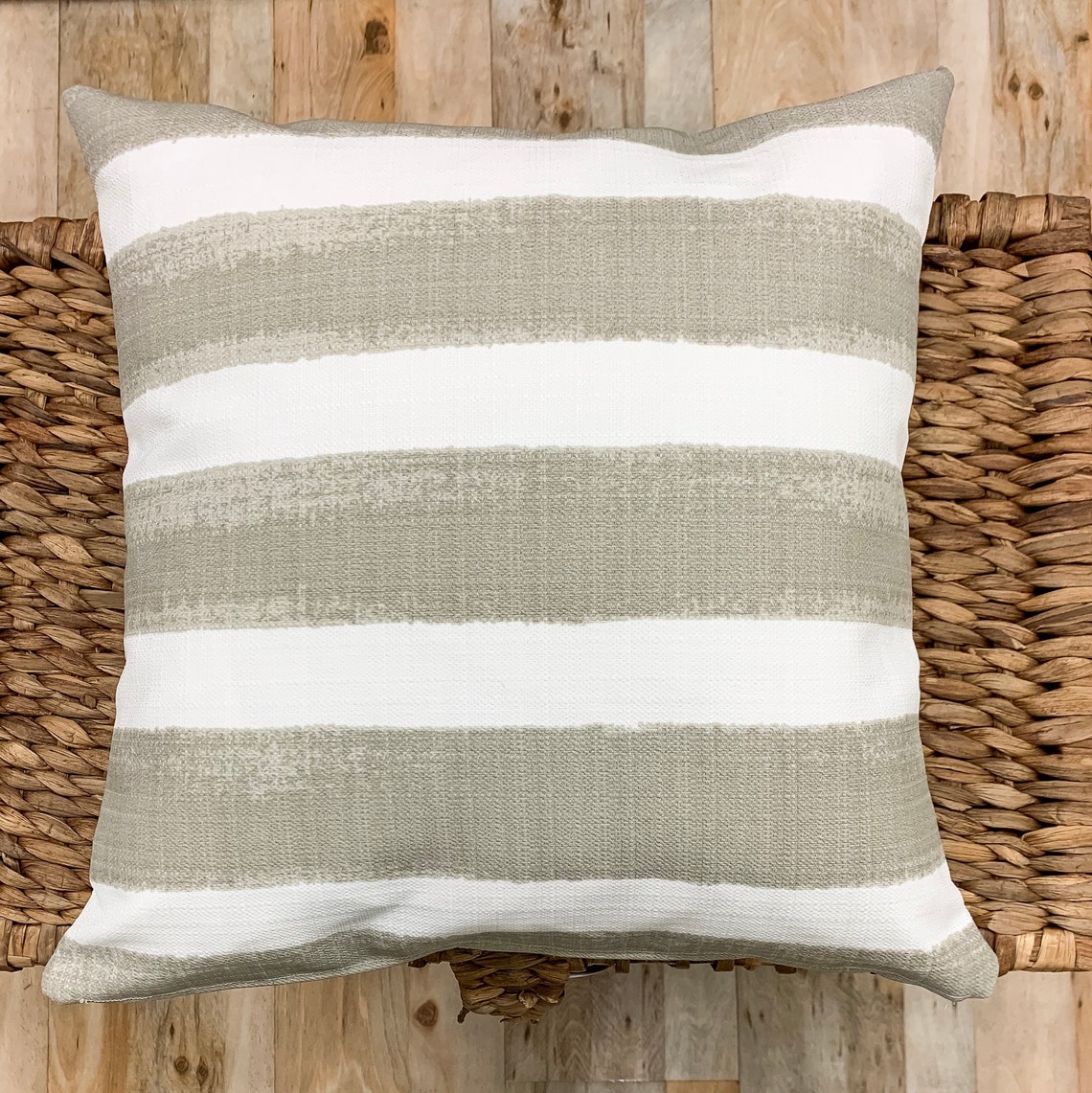 Buy Striped Outdoor Pillow Cover Neutral Outdoor Pillow Cover Online in