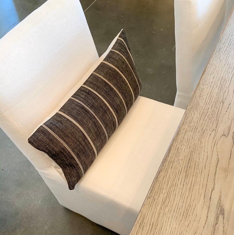 Long Lumbar Pillow Black Striped Pillow PEARCE Black and Etsy