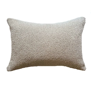 Oatmeal Boucle Pillow, Boucle Pillows, Boucle Lumbar Pillows, Minimalist Pillow, Studio Pillows