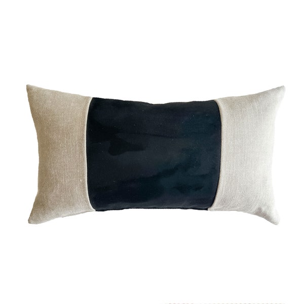 Black Lumbar Pillow Etsy