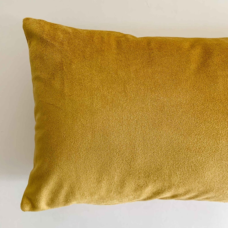 Mustard Yellow Velvet Pillow Yellow Pillows Yellow Lumbar Etsy