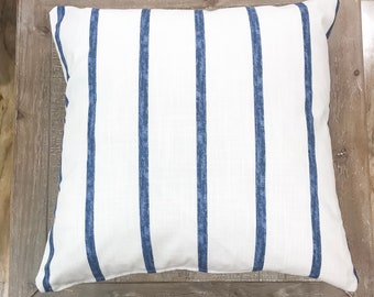 Pillow Cover, Blue and White Stripe Pillow Cover, Blue and White Pillow, MANY SIZES, Lumbar, Euro Sham, 20x20 22x22 24x24 26x26,  IVY
