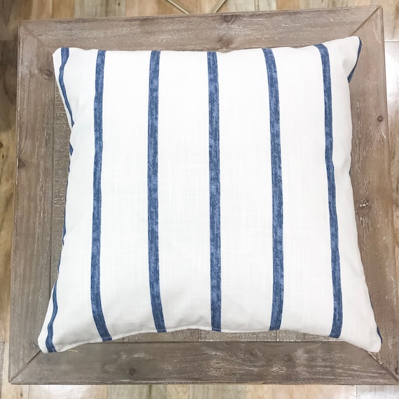 Pillow Cover Blue And White Stripe Pillow Cover Blue And Etsy