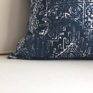 Indigo Pillow Cover, MARTIN, Blue Bobo Pillow, Tribal Pillow, Many Sizes, Euro Sham, Lumbar image 5