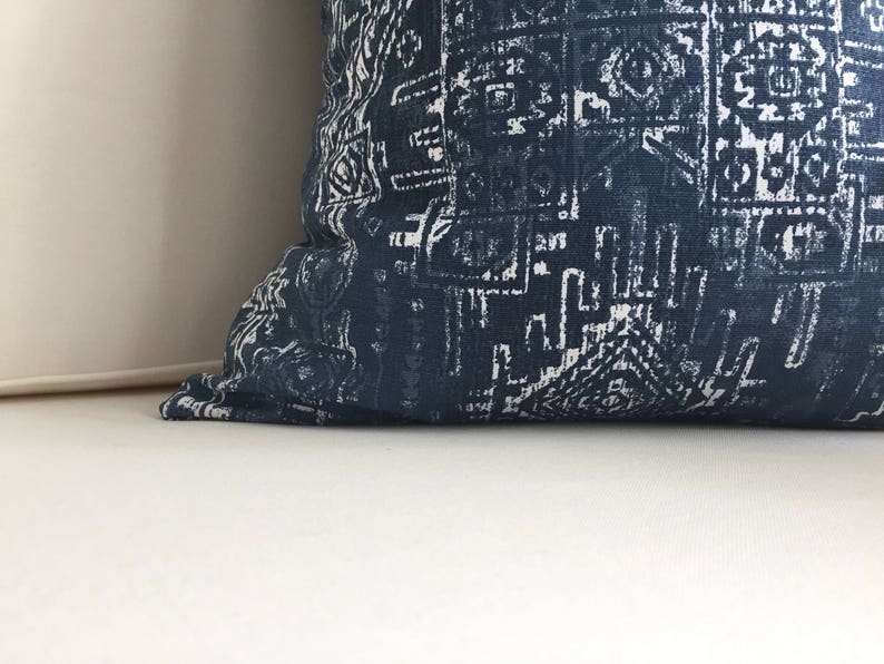 Indigo Pillow Cover, MARTIN, Blue Bobo Pillow, Tribal Pillow, Many Sizes, Euro Sham, Lumbar image 5