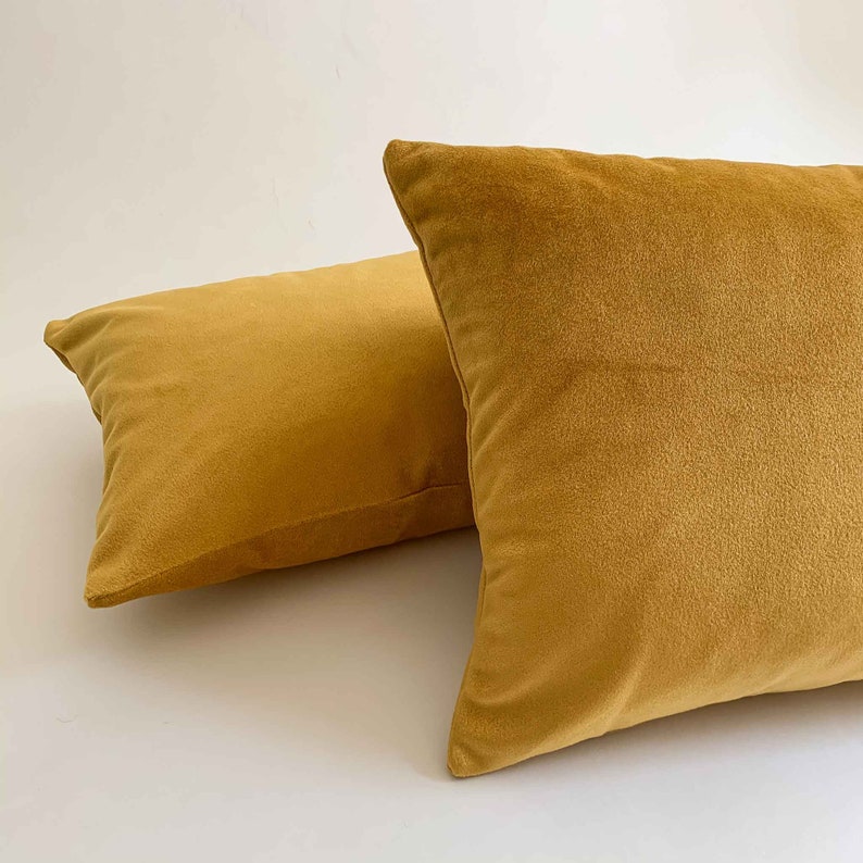 Mustard Yellow Velvet Pillow Yellow Pillows Yellow Lumbar Etsy