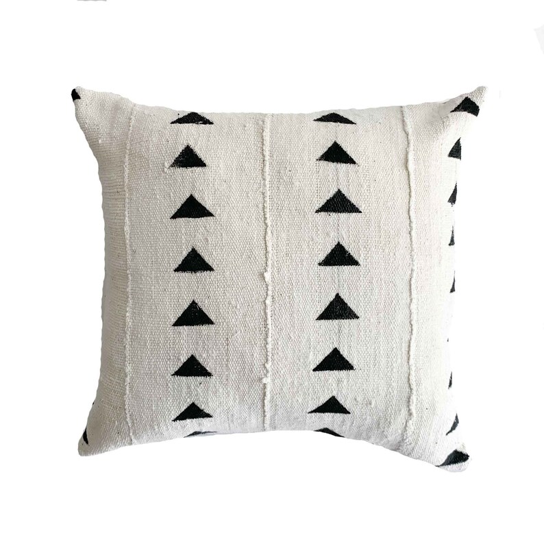 Black and White Mud Cloth Pillows Triangle Mud Cloth Pillows Etsy
