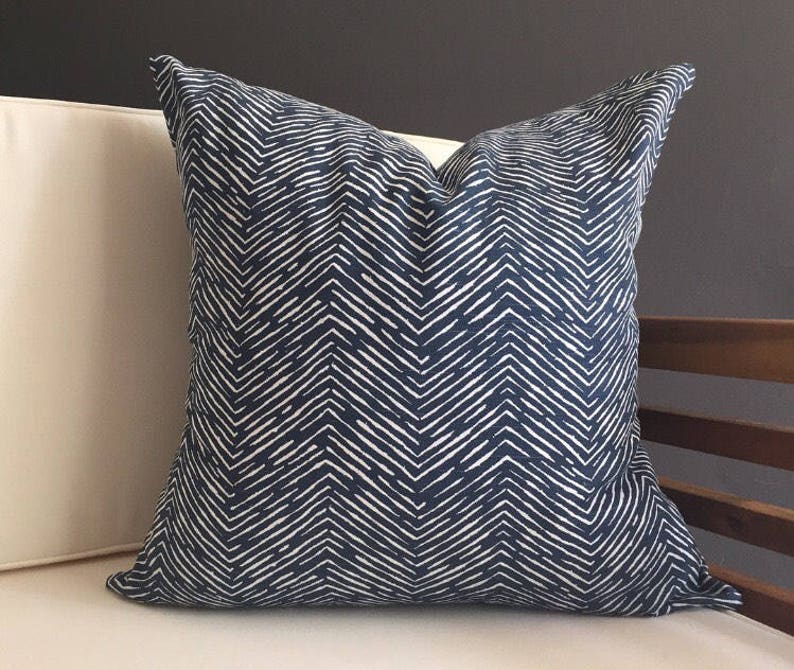 Navy Boho Pillow Cover WAVES Blue Boho Pillow Tribal Etsy