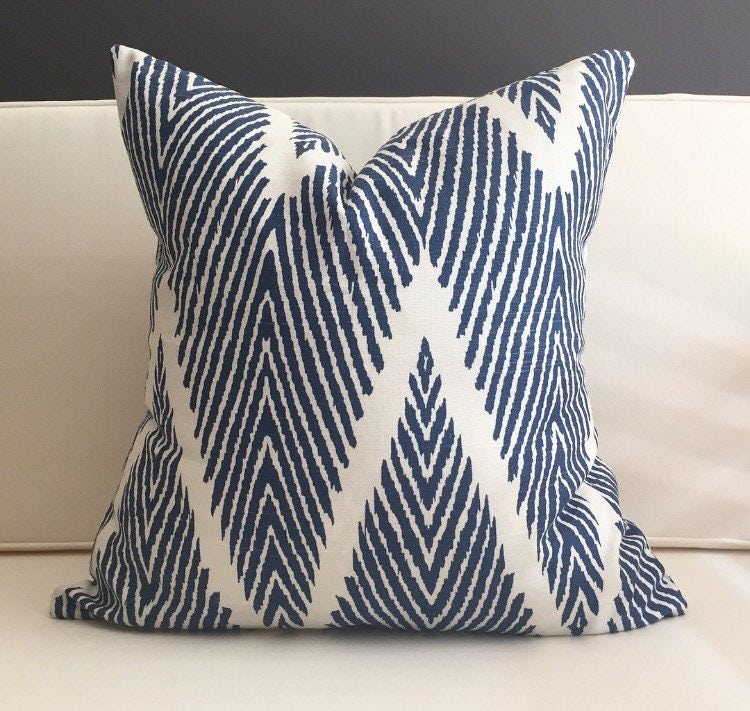 Pillow Cover Navy Blue and White Chevron Pillow Cover Etsy