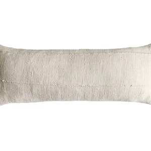 Long Lumbar Pillow For Bed, Body Pillow, White Mud Cloth Lumbar Pillow, 14x36 Lumbar, 20x54 Lumbar, Studio Pillows